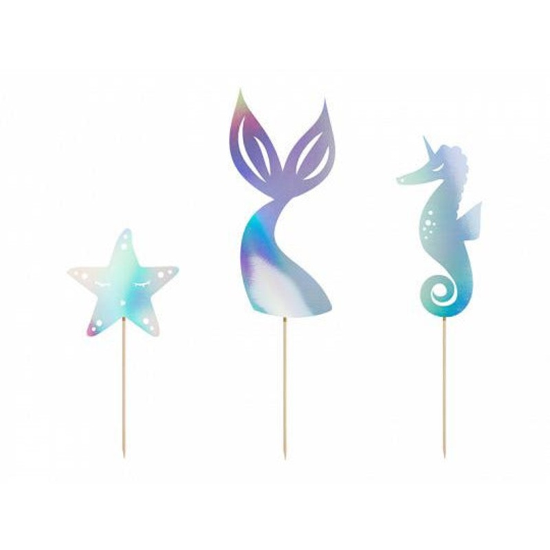 Mermaid Cake Toppers (Pk3)