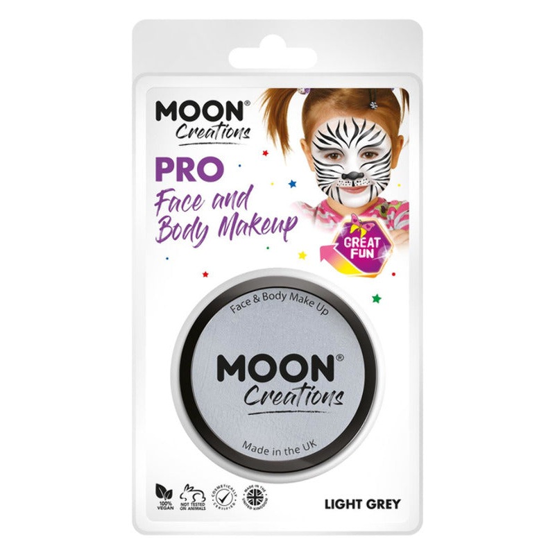 Moon Creations Pro Face Paint Cake Pot, Light Grey