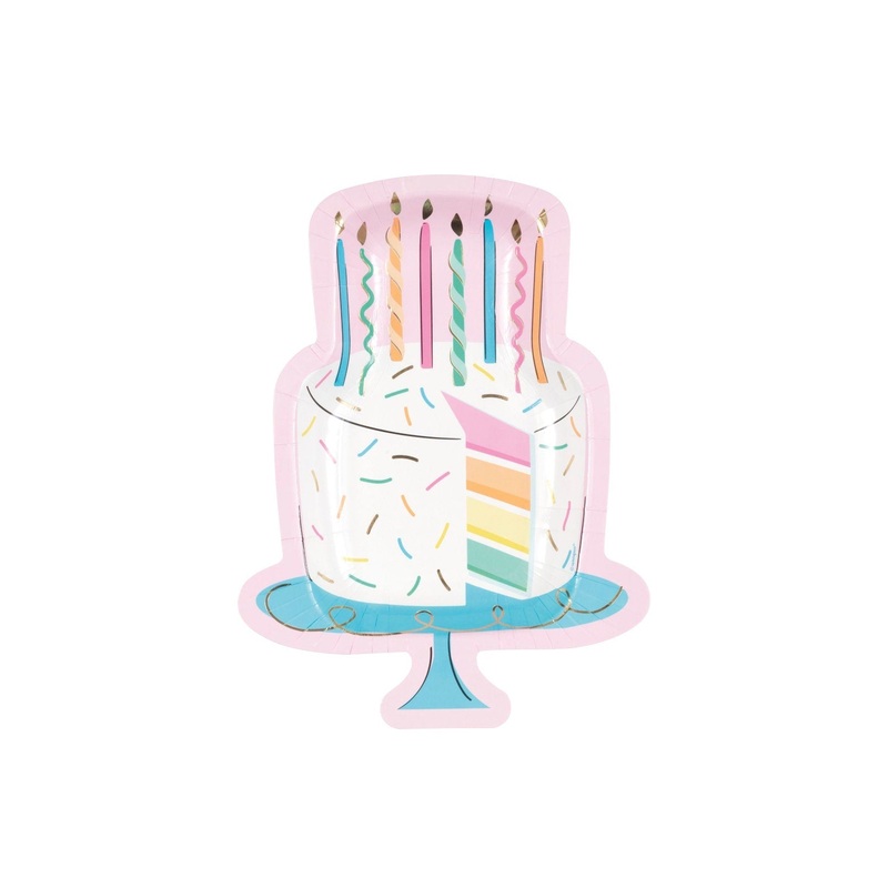 Pastel Cake Party Plates