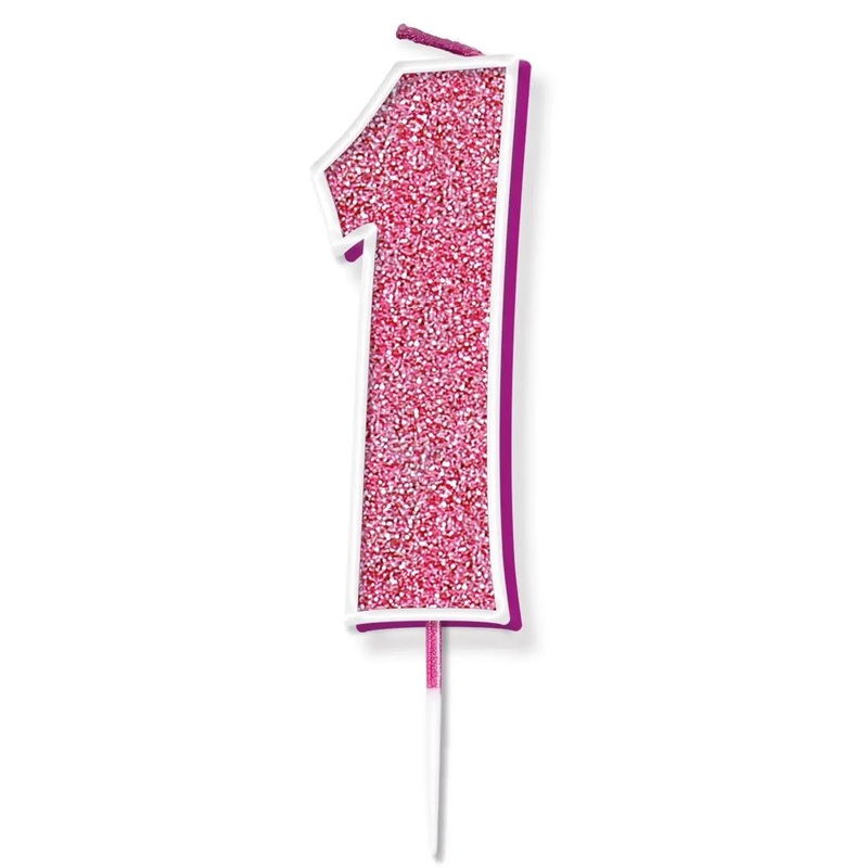 Pink No.1 Cake Candle