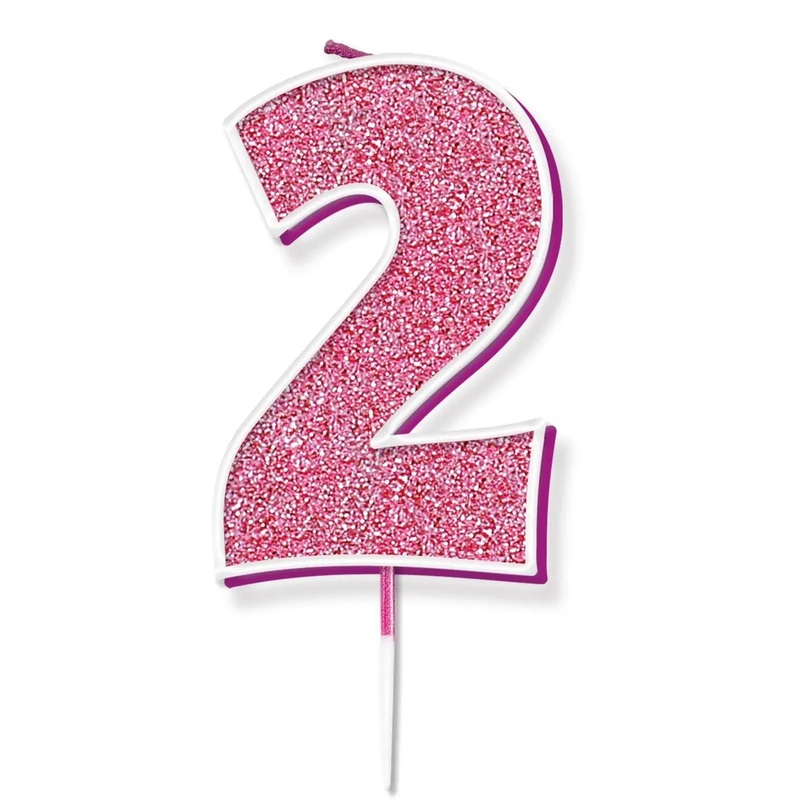 Pink No.2 Cake Candle