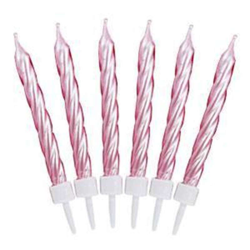 Pink Pearl Cake Candles (Pk12)