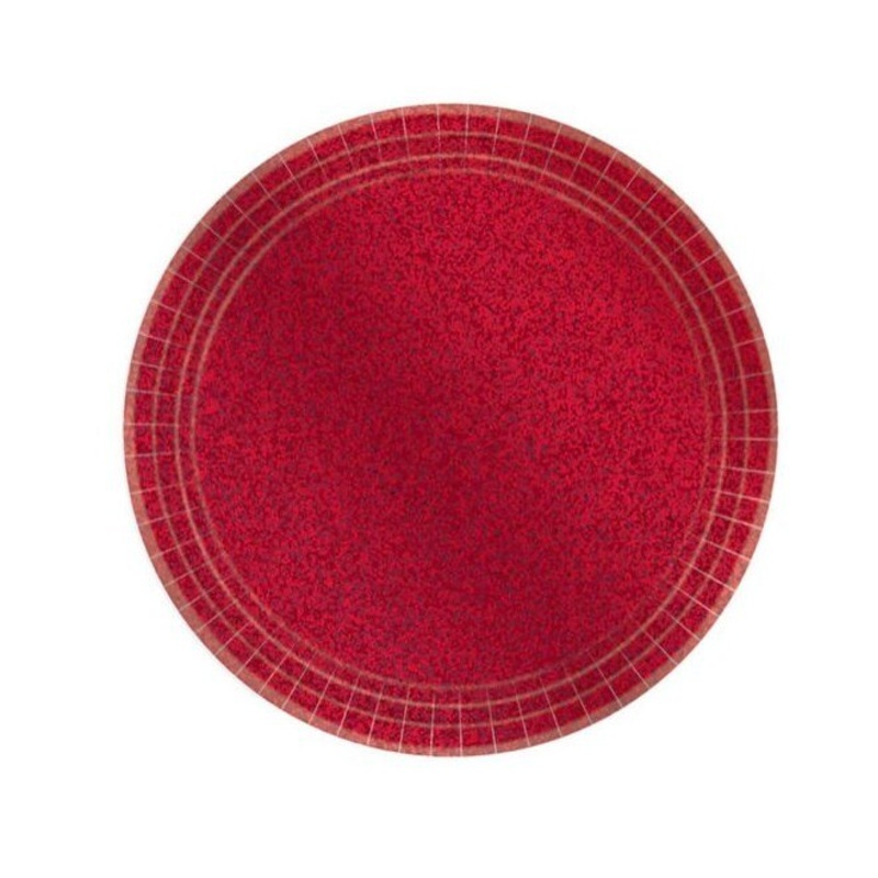 Red Glitter Cake Plates
