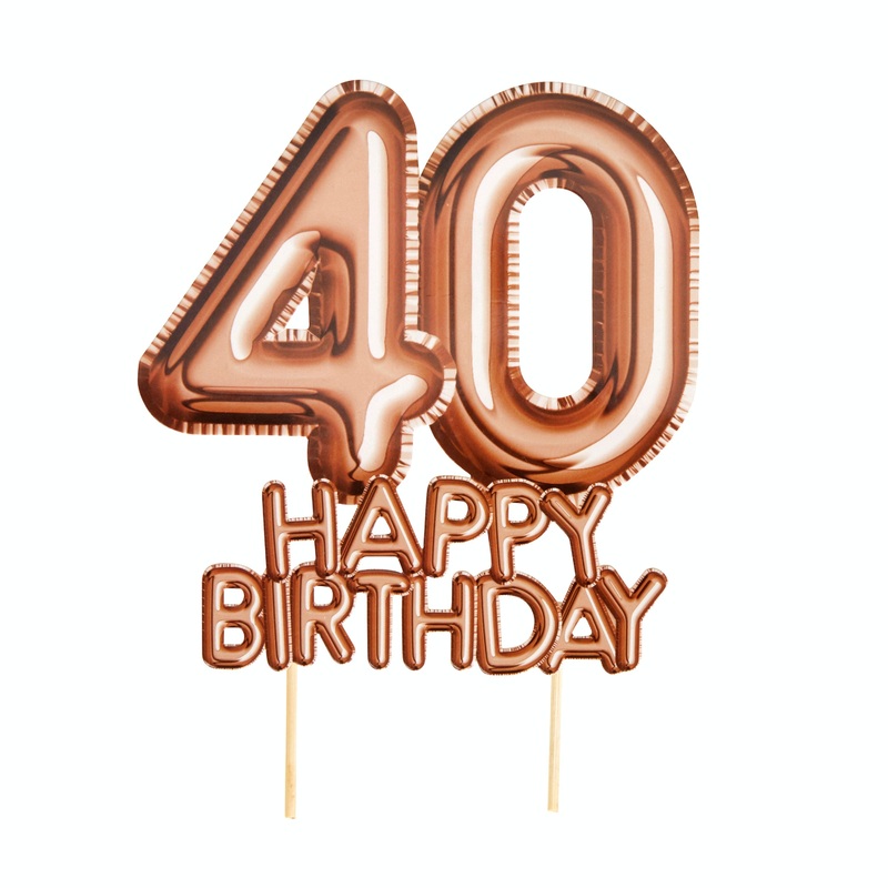 Rose Gold Cake Topper Age 40