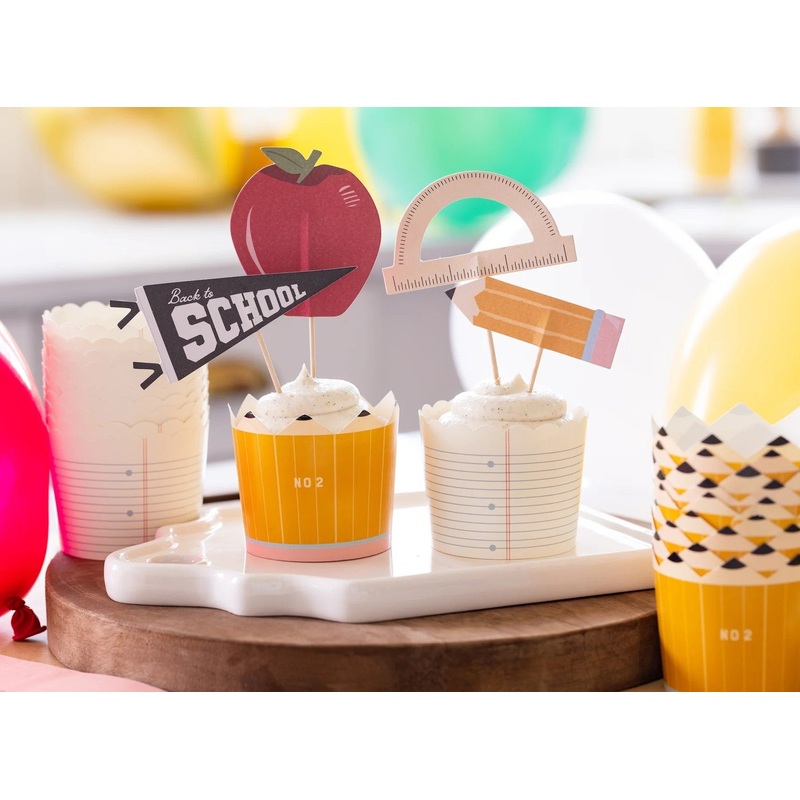 School Themed Baking Cups & Cupcake Toppers