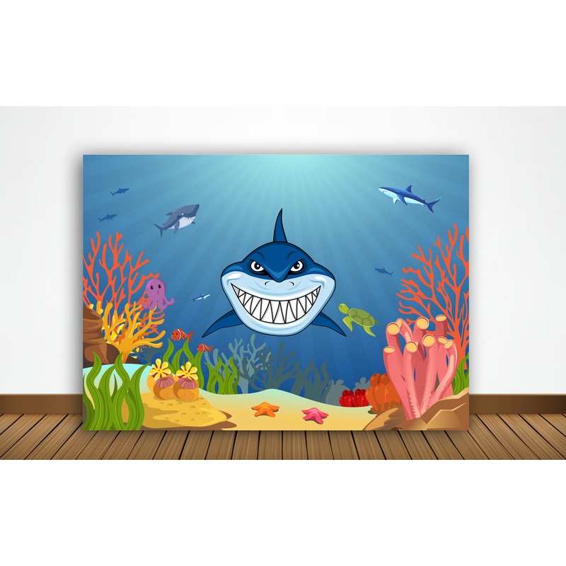 Shark Party Birthday Party Backdrop For Photography Banner Kids Event Cake Table Decor Home Decoration Photo Booth Background