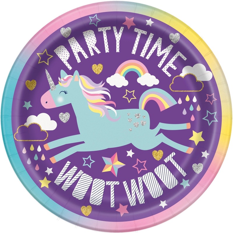 Unicorn "Party Time" Cake Plates