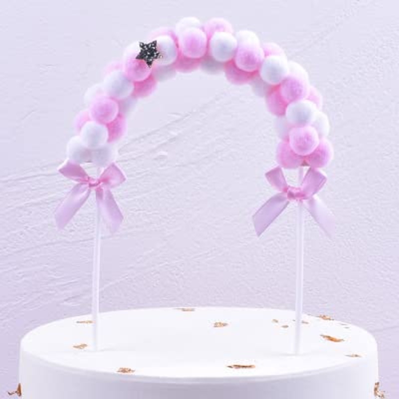 13*20 cm Multicolor Arch Pom Pom Cake Topper