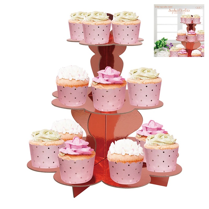 3 Tier Cup Cake Stand Rose Gold