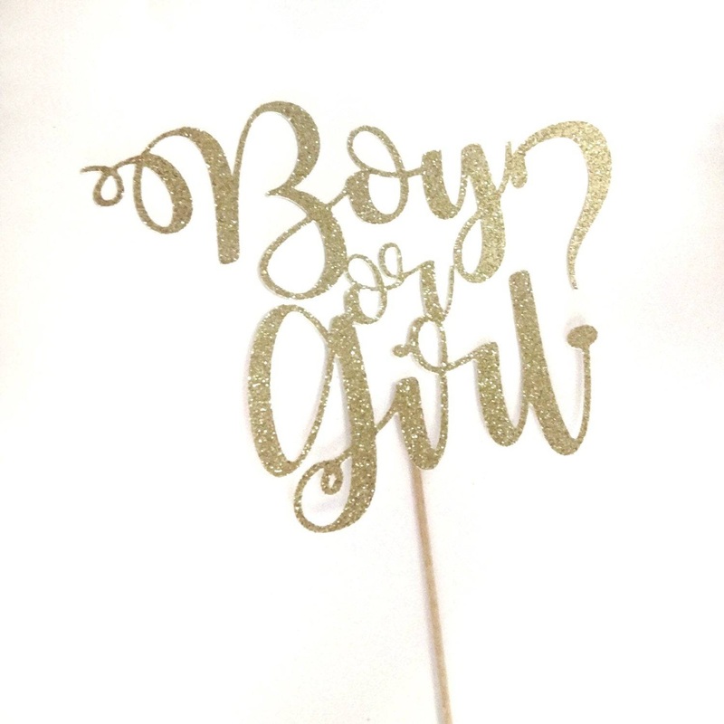 Boy or Girl Gender Reveal Cake Topper