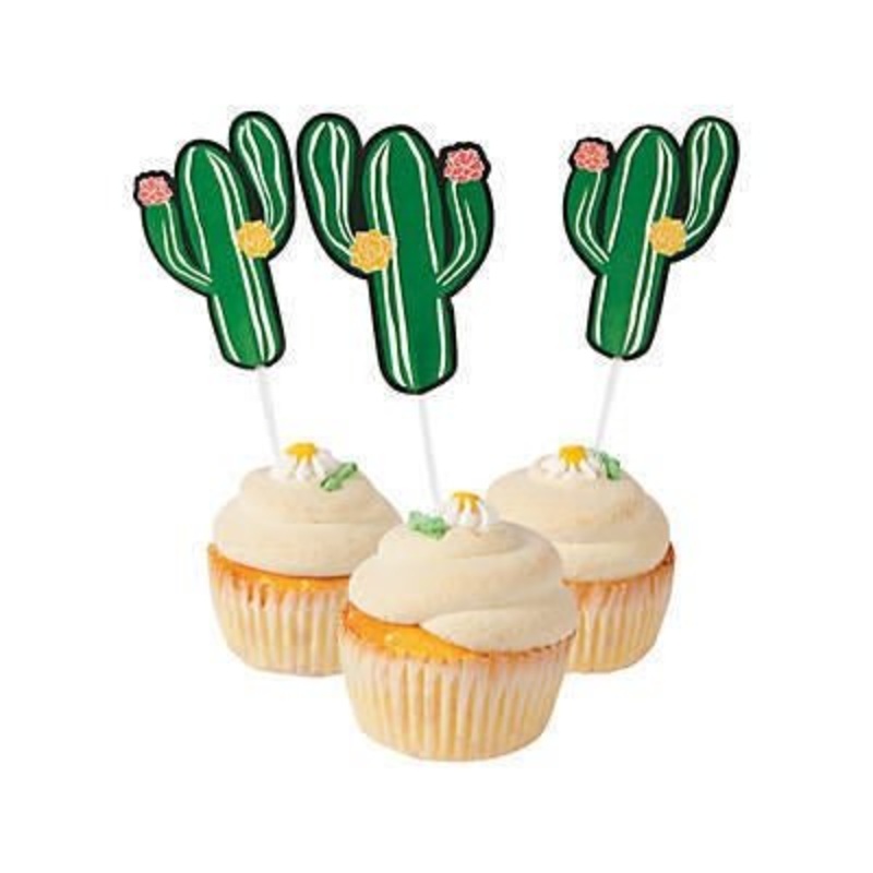 Cactus Shaped Cupcake Topper Picks