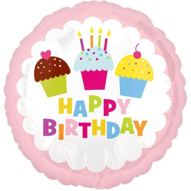 Cupcake "Happy Birthday" Balloon