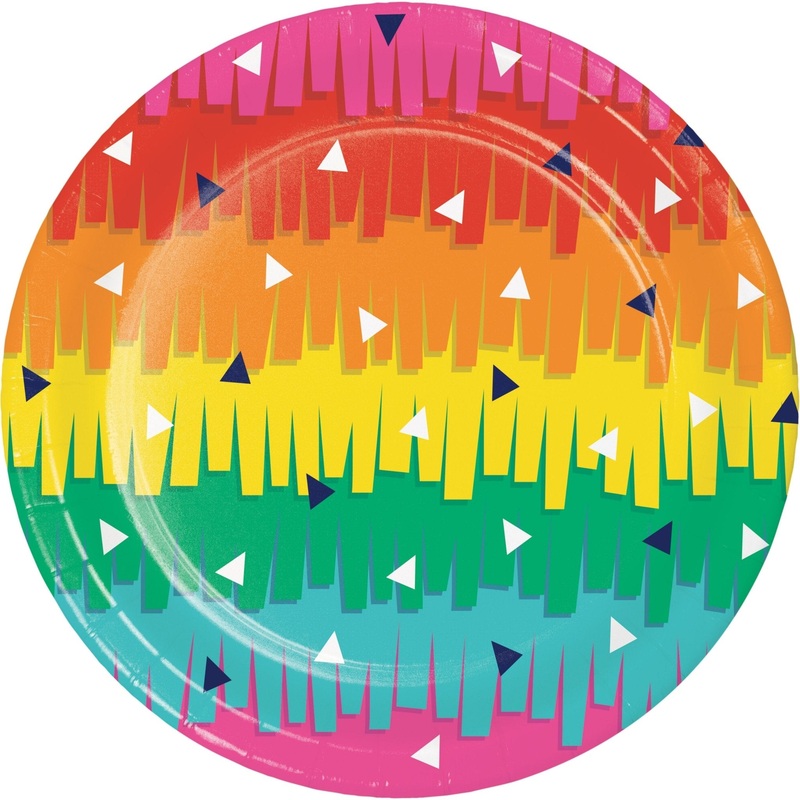 Fiesta Colorful Cake Party Plates