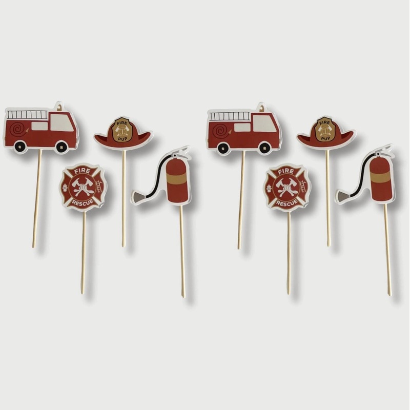 Firefighter Cake Toppers 8ct