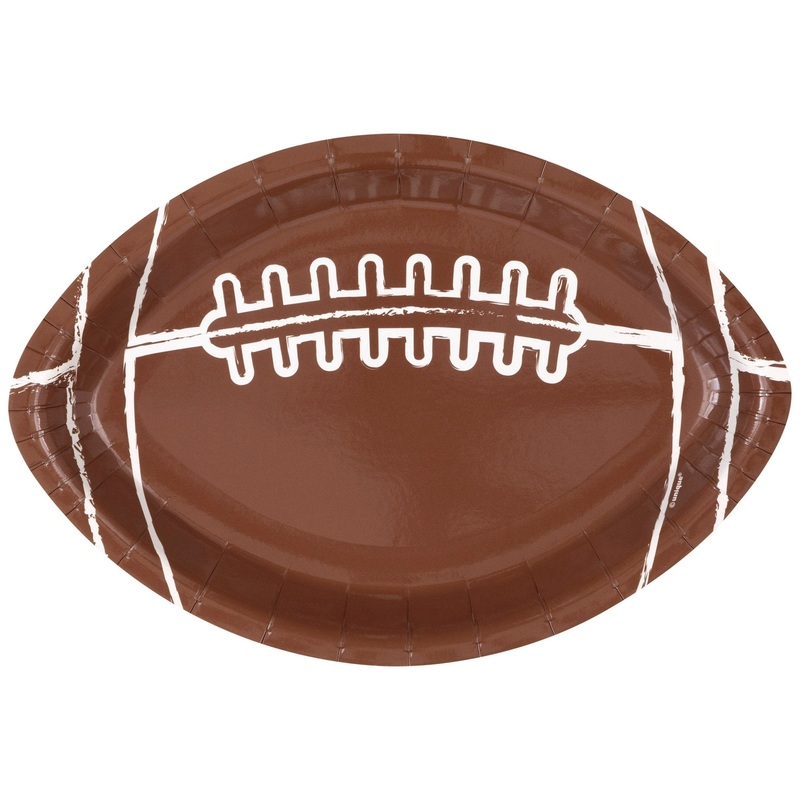 Football Shaped Cake Plates 8ct