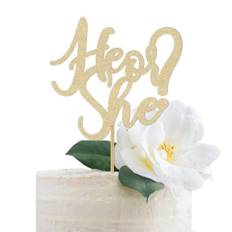 He or She Cake Topper