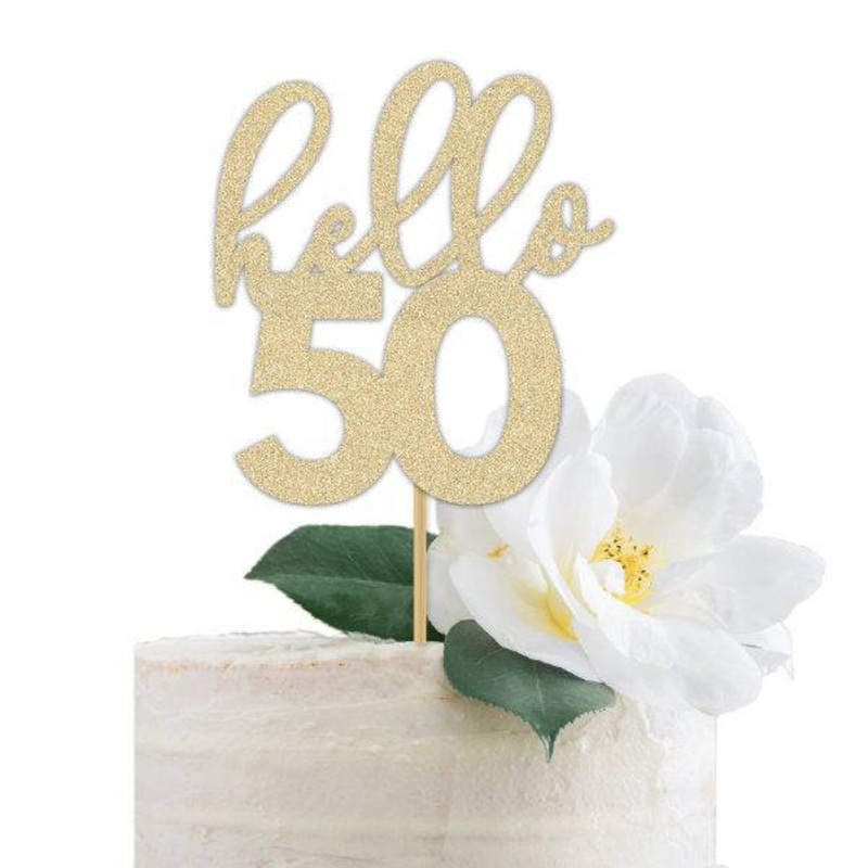 Hello 50 Cake Topper