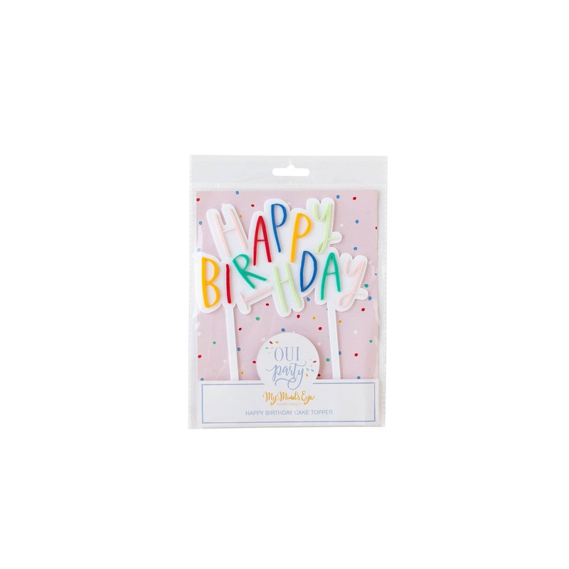 Oui Party Birthday Acrylic Cake Topper S2161