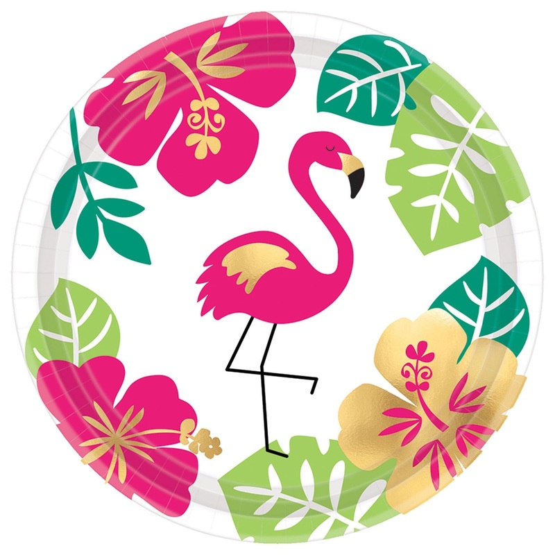 Pink & Gold Flamingo Cake Plates