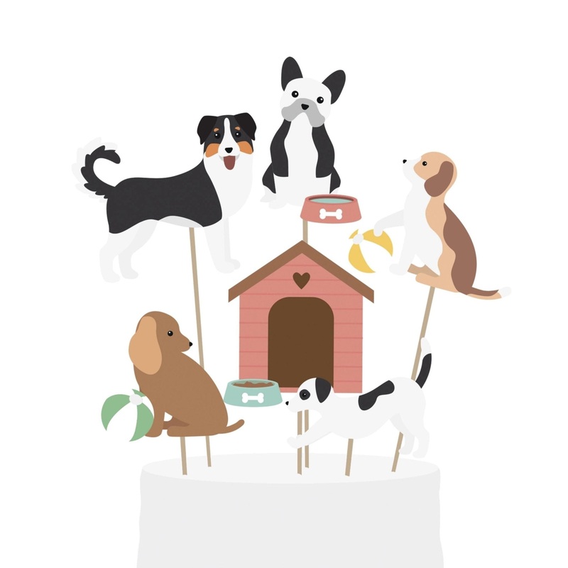 Puppy Play Party Cake Toppers