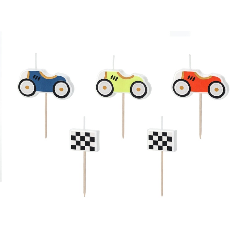 Vintage Race Car Cake Candles