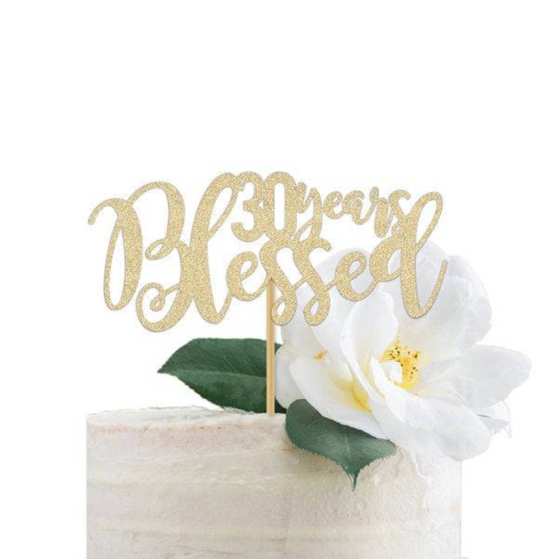30 Years Blessed Cake Topper