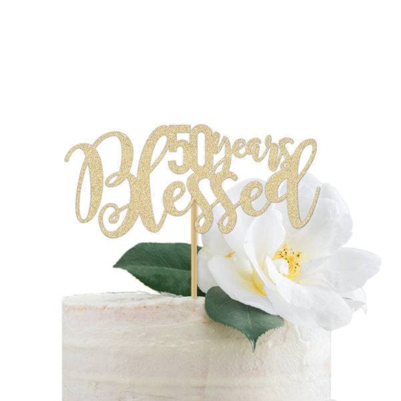50 Years Blessed Cake Topper
