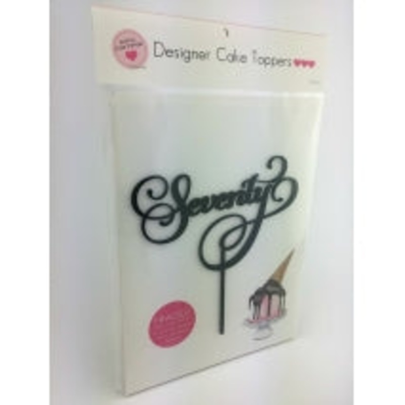 Acrylic Cake Topper - SEVENTY (Black)