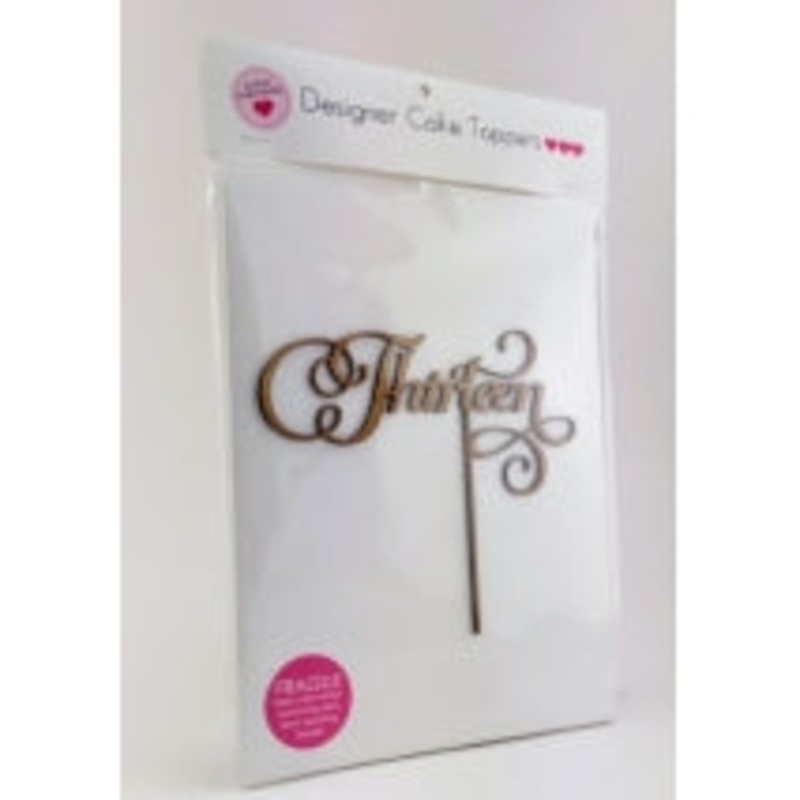 Acrylic Cake Topper - THIRTEEN (Timber)