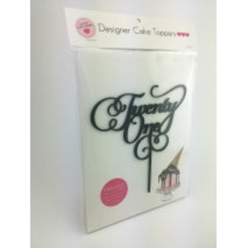 Acrylic Cake Topper - TWENTY ONE (Black)