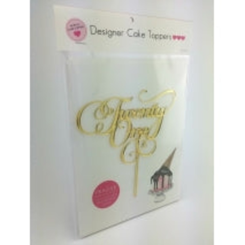 Acrylic Cake Topper - TWENTY ONE (Gold)