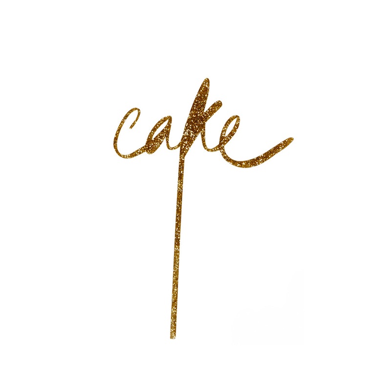 Cake Glitter Gold Cake Topper