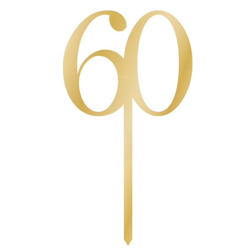 Cake Topper Pick 60 Gold Acrylic