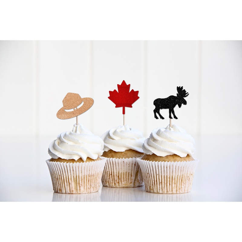 Canada Day Cupcake Toppers-12 pk