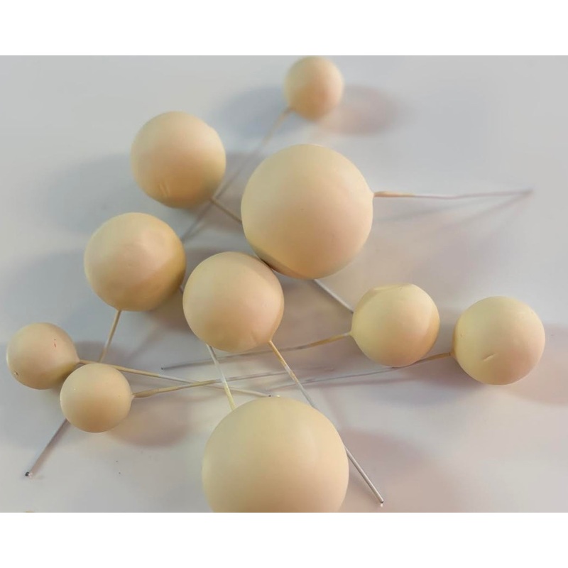 FAUX BEIGE/NUDE BALL CAKE TOPPERS