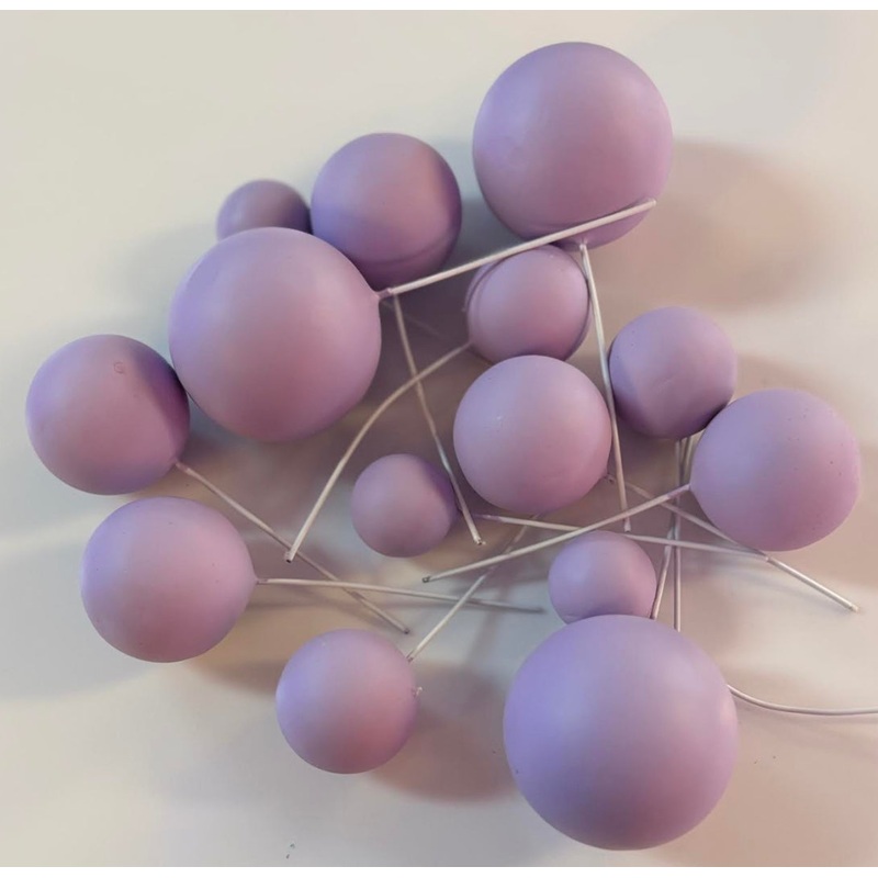 FAUX LILAC BALL CAKE TOPPERS