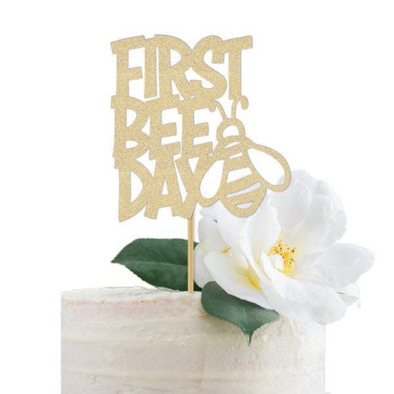 First Bee Day Cake Topper