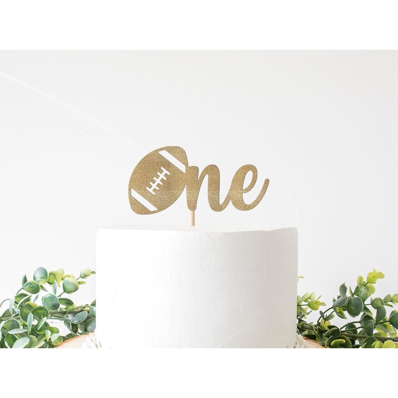 Football 1st Birthday Cake Topper