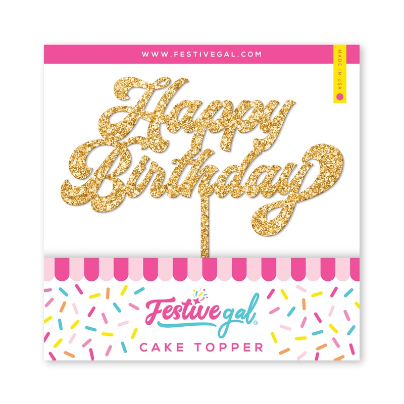 Gold Glitter Cake Topper