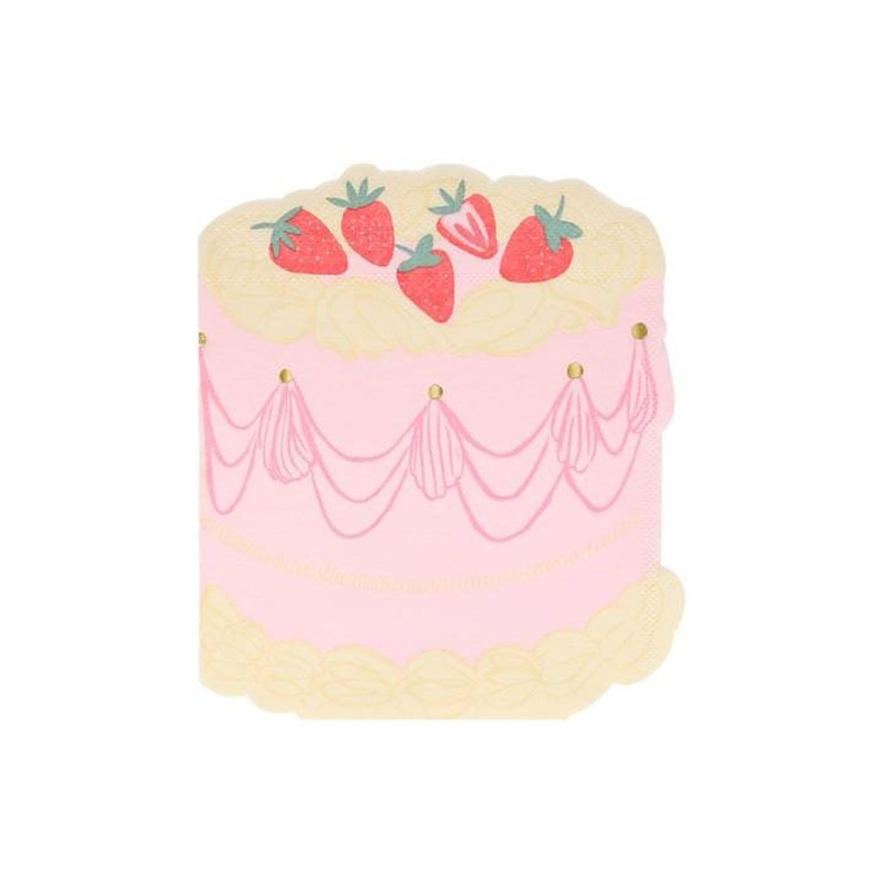 Meri Meri Pink Birthday Cake Paper Napkin-16pk