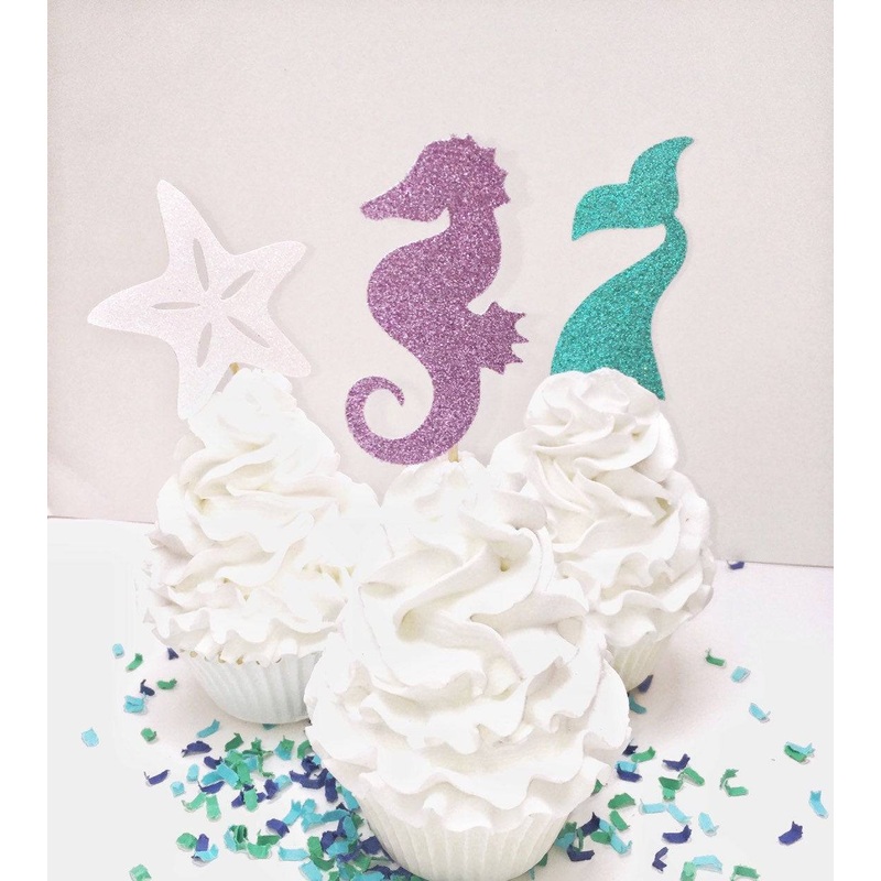 Mermaid cupcake toppers- 12pk