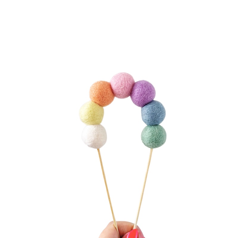 Pastel Rainbow Cake Topper