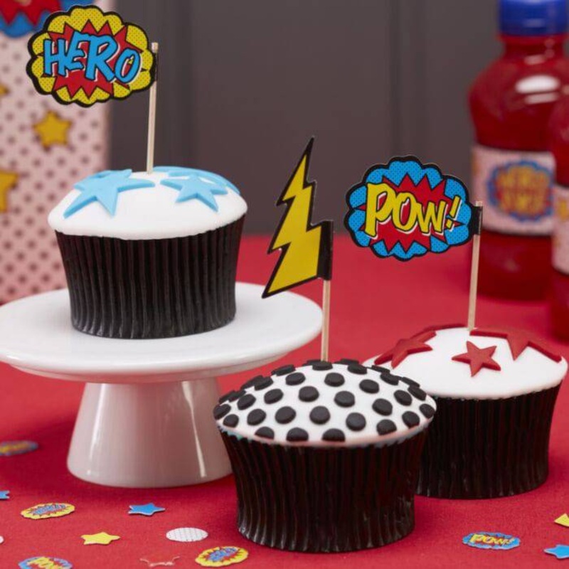 Super Hero Party Cupcake Toppers  S5115
