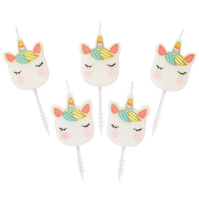 We Heart Unicorns Birthday Cake Candles - Pack of 5 S9326