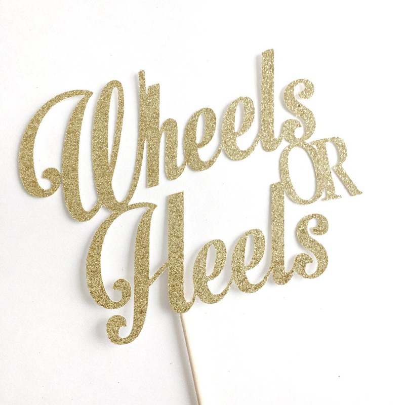 Wheels or Heels Cake Topper