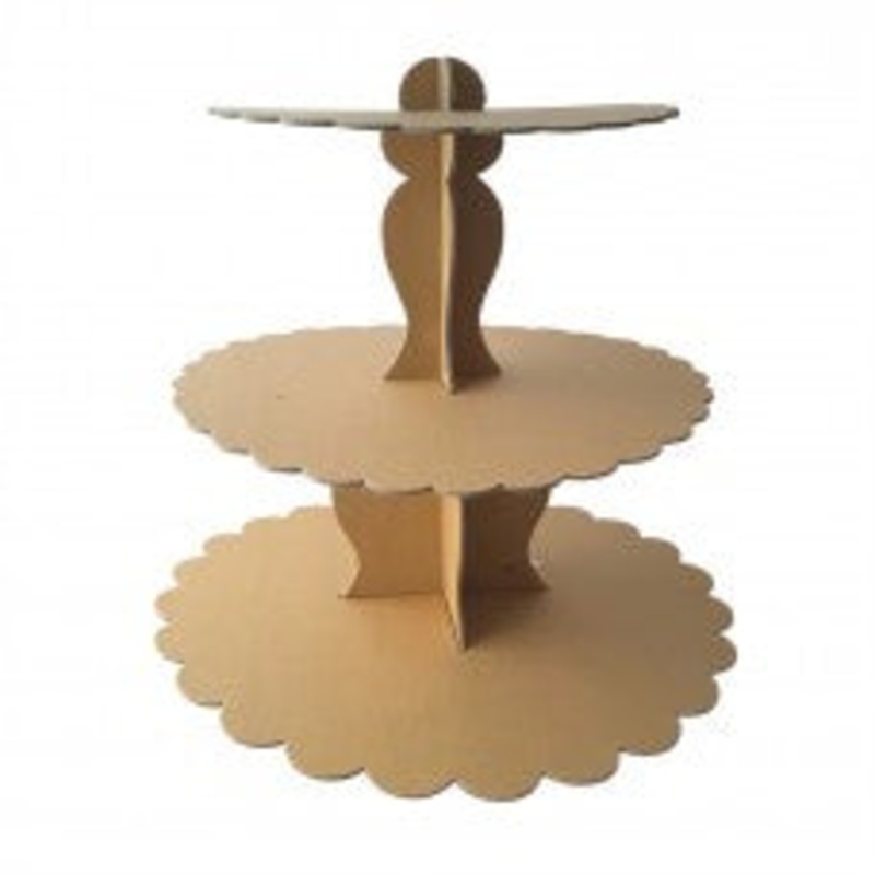 3 Tier Cupcake Stand - KRAFT BROWN