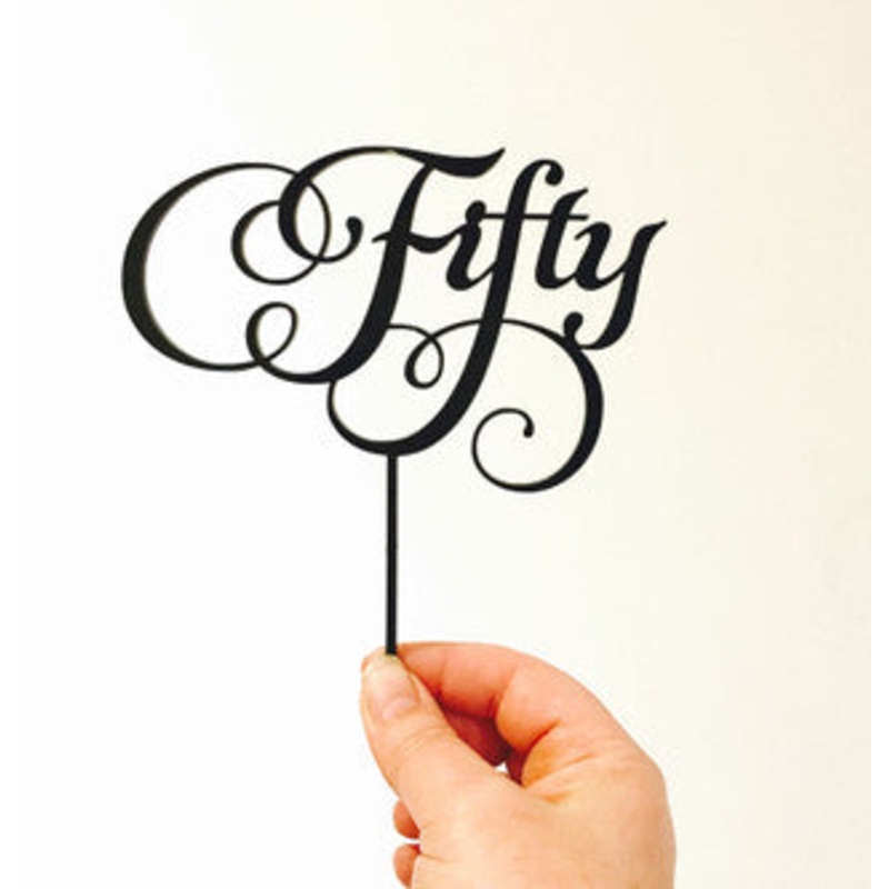 Acrylic Cake Topper - Fifty