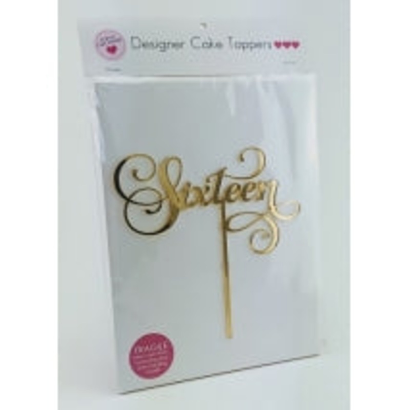 Acrylic Cake Topper - SIXTEEN (GOLD)