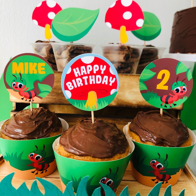 Ants Go Marching Cupcake Toppers Set