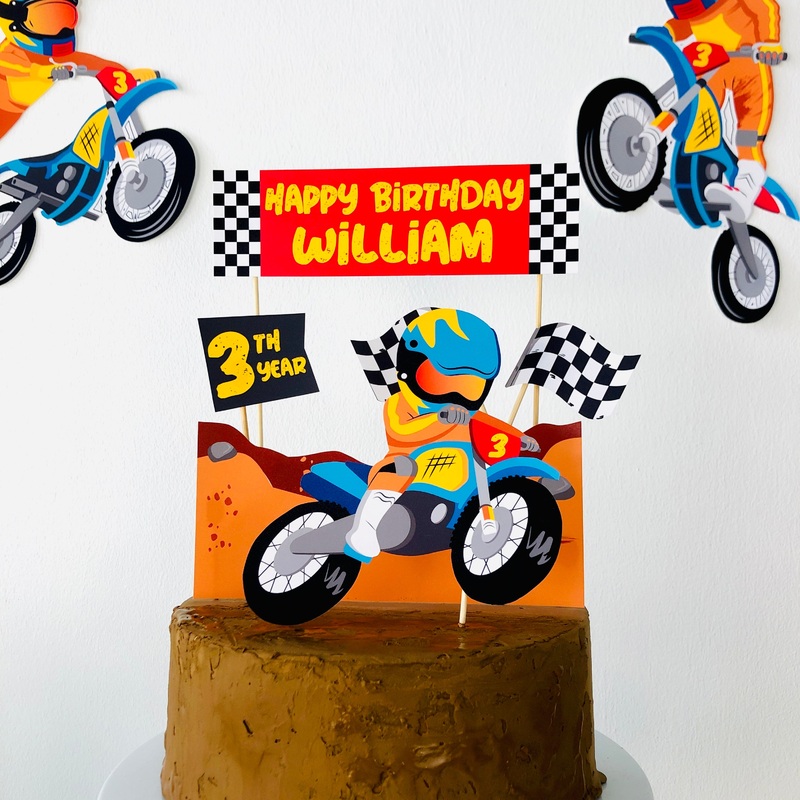 Dirt Bike Birthday Cake Topper